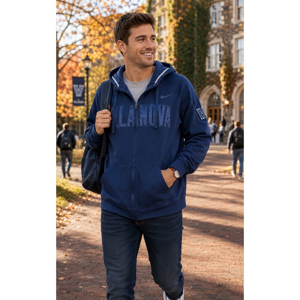 Nike Therma-FIT Villanova Wildcats Full Zip Hoodie Men's Medium Navy NCAA
